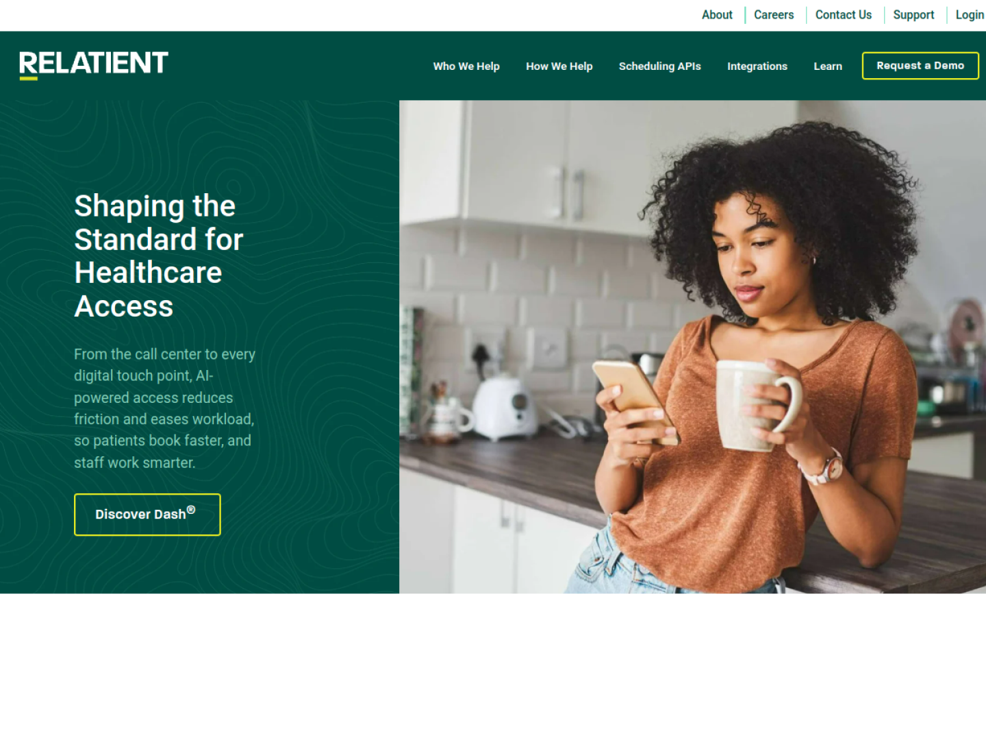 Relatient homepage hero section