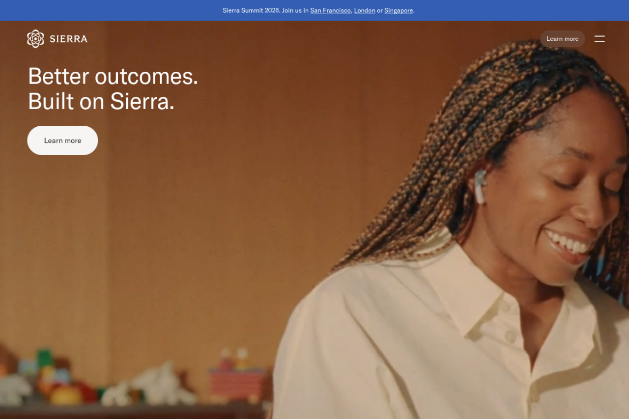 Sierra homepage hero section