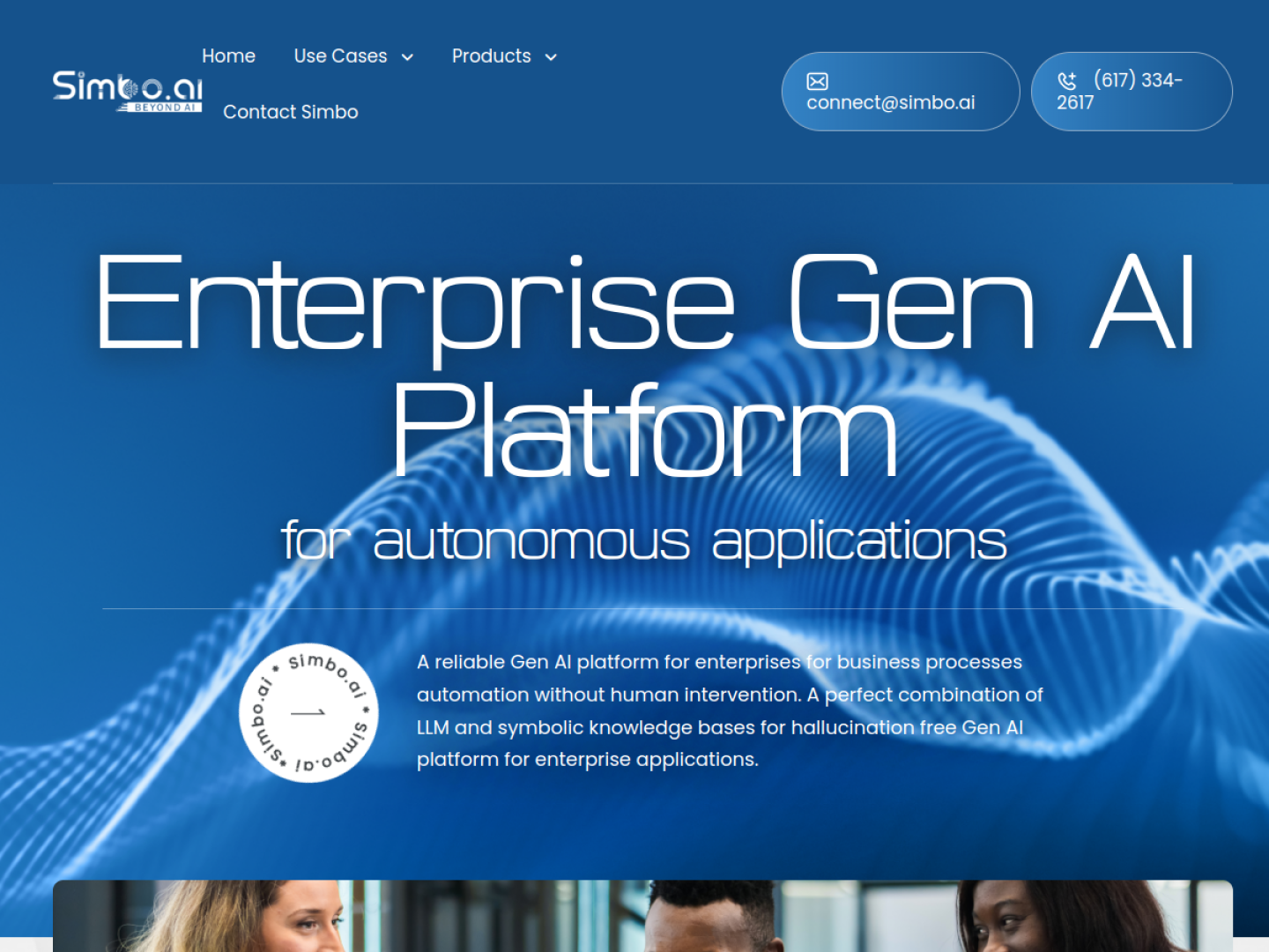 Simbo AI homepage hero section