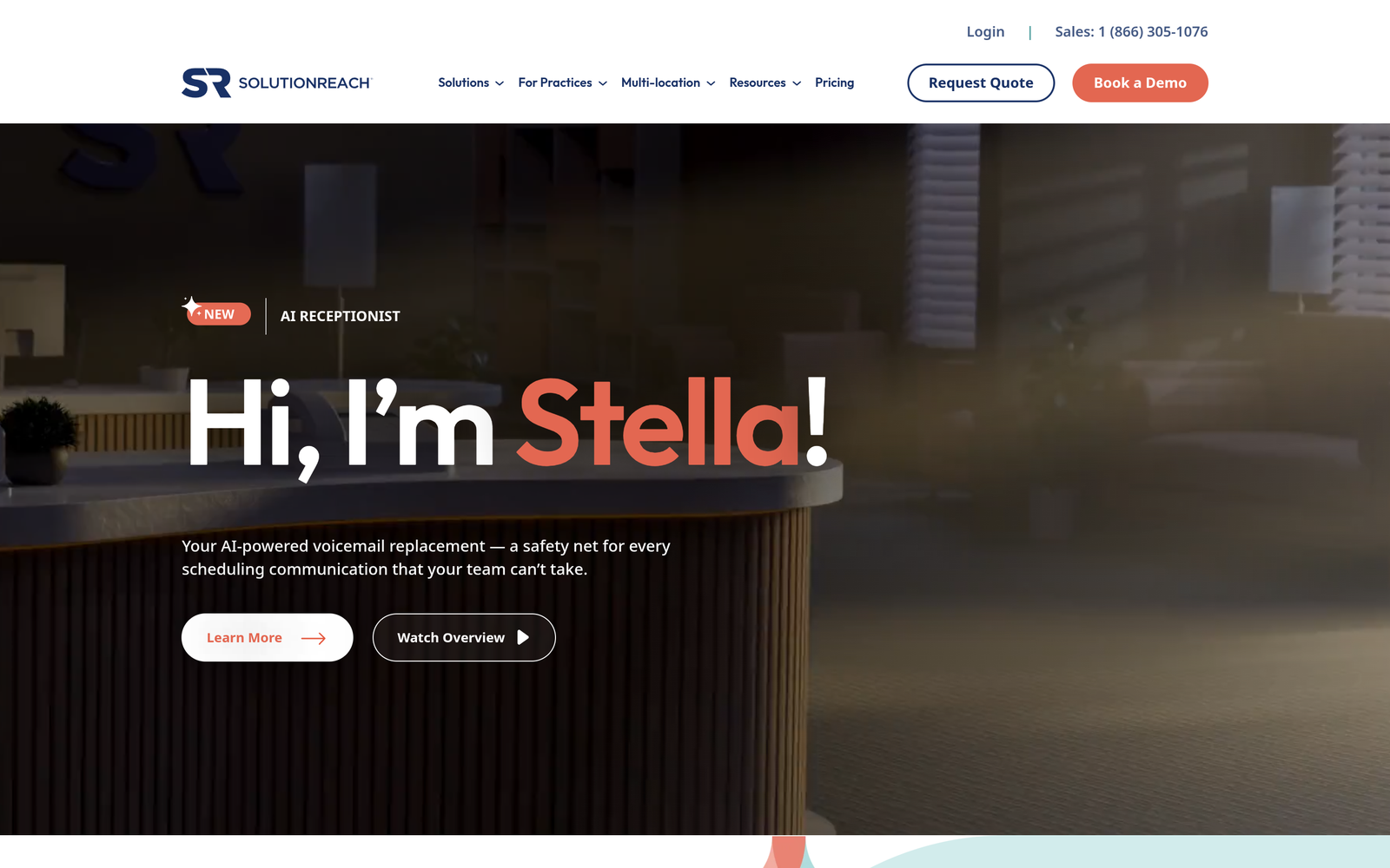 Solutionreach homepage hero section