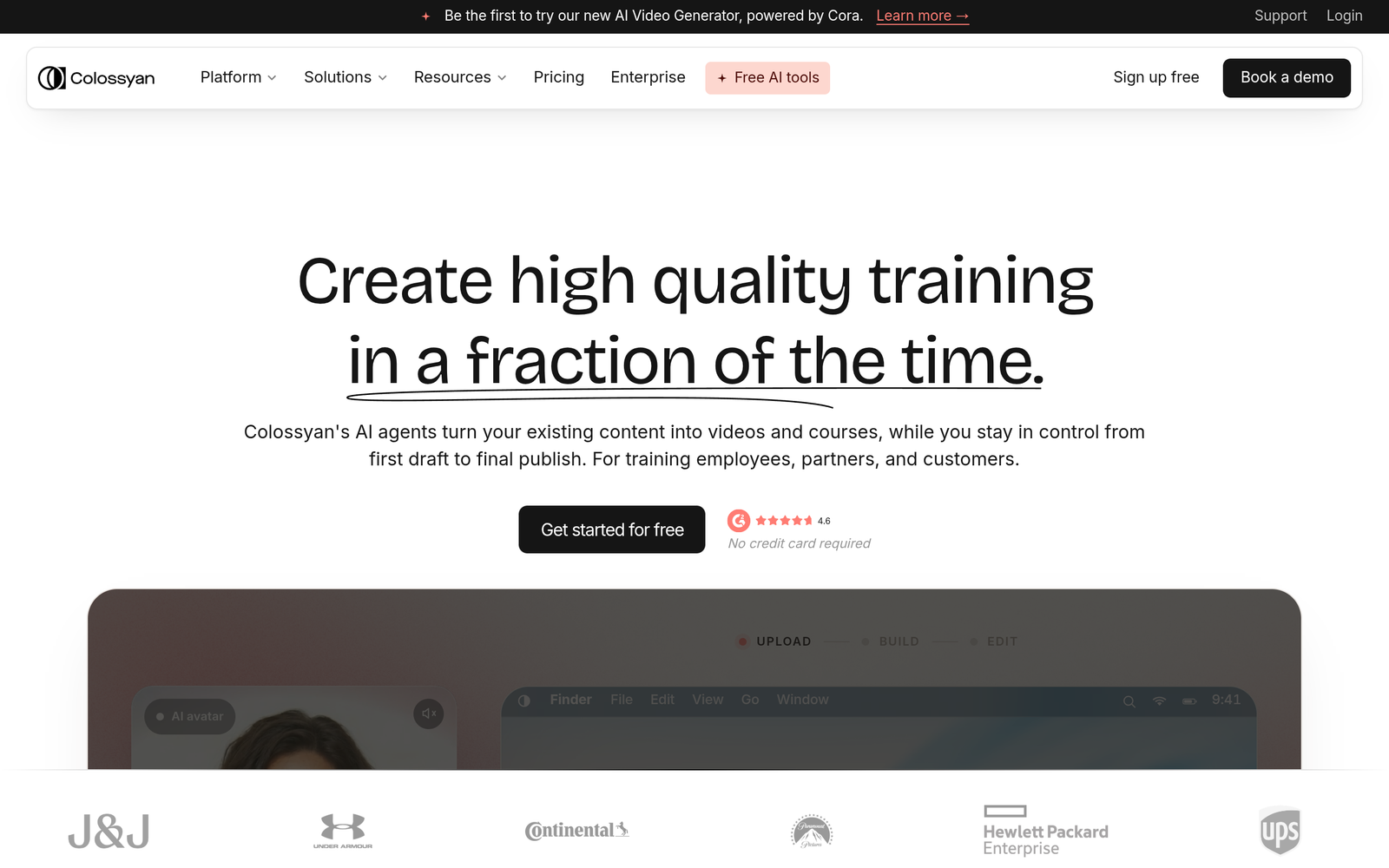 Colossyan homepage