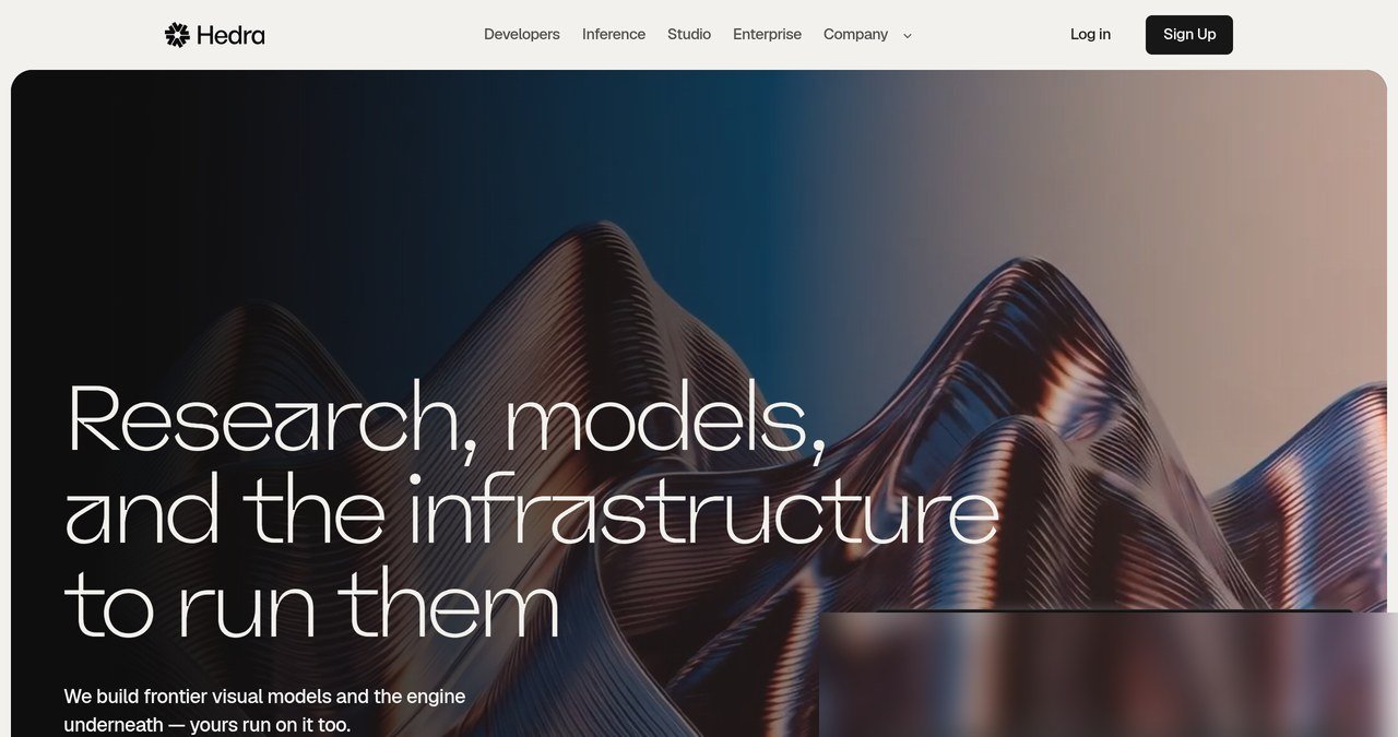 Hedra homepage screenshot