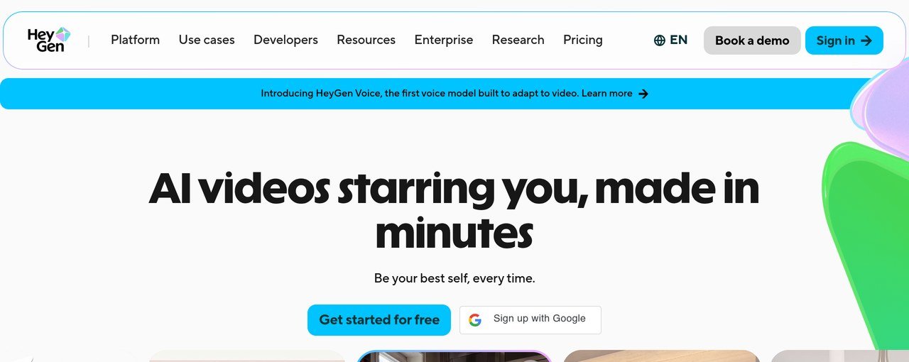 HeyGen homepage screenshot